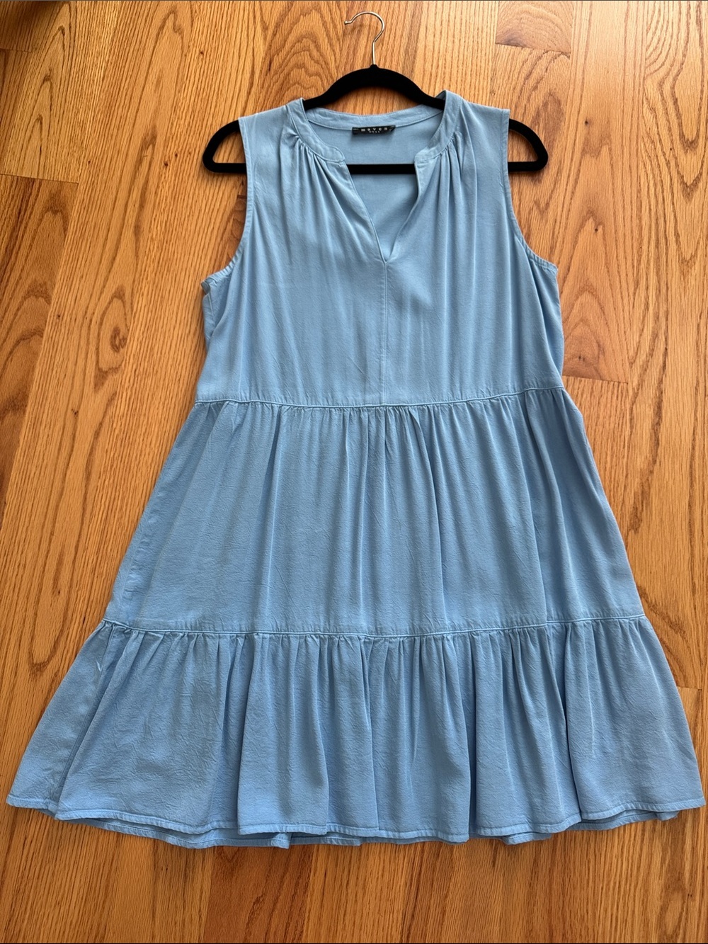 Maven West Light Blue Sleeveless Tiered Sundress